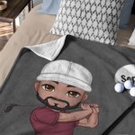 Personalised Cartoon Golf Player Design Soft Throw Blanket with Title and 1-12 Names Home Decor Birthday Gift for Family Golf Enthusiasts