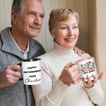 Personalised Multicolour Floral Retirement Themed 11 oz 15 oz Ceramic Mug with Name and Year Retirement Gift for Friend Family