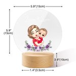 Lámpara de noche LED con nombre y base de madera Personalizada Mamá y niño de dibujos animados Flor de nacimiento Cumpleaños Decoración del hogar Regalo del Día de la Madre para mamá Abuela