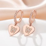 Pendientes personalizados en forma de corazón retro con circonita Día de la Madre Aniversario Cumpleaños Regalo para ella