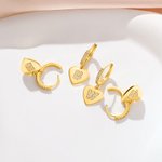 Pendientes personalizados en forma de corazón retro con circonita Día de la Madre Aniversario Cumpleaños Regalo para ella