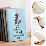 Personalized Zodiac Birth Flower A5 Leather Notebook with 100 Lined Pages and Name Retirement New Beginning Gift for Retirees Colleagues