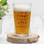 Gepersonaliseerd 1-6 Handgeschreven Tekst Ontwerp 16 oz Helder Bierglas met Naam en Leeftijd Vaderdag Verjaardagscadeau voor Papa Opa Bierliefhebber