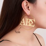 Personalized Greek Letters Hoop Earrings Sorority Bid Day College Graduation Gift for New Sorority Members Friends Girls