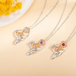 Collana personalizzata con rosa e 1-3 nomi incisi gioiello raffinato ipoallergenico regalo di compleanno per festa della mamma per donne