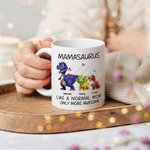 Spersonalizowany kubek ceramiczny z imionami 1-12 dinozaurów 3D dla mamy i babci na Dzień Matki