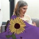 Personalizada Flor del Zodiaco Suave manta con nombre y texto Decoración del hogar Jubilación Nuevo comienzo Regalo para jubilados Colegas