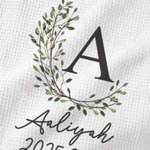 Personalisiertes Super Saugfähiges Kranz Waffel Serviette Handtuch mit Initiale Namen Datum Tischdeko Jahrestag Hochzeit Geschenk für Freunde Familie