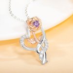 Collana personalizzata con rosa e 1-3 nomi incisi gioiello raffinato ipoallergenico regalo di compleanno per festa della mamma per donne