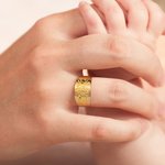 Sterling silverring med släktträd och födelsestenar - graverad smyckesgåva till mamma eller mormor