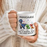 Spersonalizowany kubek ceramiczny z imionami 1-12 dinozaurów 3D dla mamy i babci na Dzień Matki