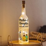 Personalisierte Mond Cartoon Mama und Tochter für immer miteinander verbunden LED-Flasche Lampe mit Namen Home Decor Muttertag Geburtstag Geschenk für Mama Oma