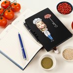 Cuaderno de recetas y bolígrafo A5 personalizado con el nombre de la flor de nacimiento de la mamá cocinera de dibujos animados para el Día de la Madre Regalo de cumpleaños para la abuela mamá cociner