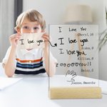 Luz nocturna LED con diseño de letra manuscrita personalizada para 1-6 niños con base de madera con nombre y edad Decoración para el hogar Regalo de cumpleaños para el Día de la Madre para la familia