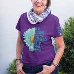 Personalized Multicolor 1-16 Names Light Blue Chrysanthemum Soft Crew Neck T-shirt Sweatshirt with Title Birthday Mother's Day Gift for Grandma