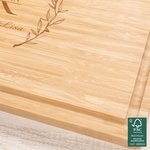 Guirnalda personalizada Nombre inicial FSC Bambú grabado Tabla de cortar embutidos con ranura de jugo Inauguración de la casa Regalo de cumpleaños para la familia Amigos