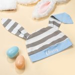 Personalized 100% Cotton My First Easter Baby Romper Bunny Ear Hat Set with Name Easter Birthday Gift for Baby Boy