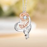 Collana personalizzata con rosa e 1-3 nomi incisi gioiello raffinato ipoallergenico regalo di compleanno per festa della mamma per donne