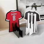 Personligt headsetstativ med nummer och namn för kontroller i Jersey-form Speltillbehör Skrivbordsdekor Fars dag Födelsedagspresent för bollspelsälskare