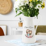 Personalisierte Cartoon Mama und Kind Geburt Blume Keramikvase mit Namen Muttertag Geburtstag Home Decor Geschenk für Mama Oma