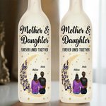 Personalisierte Mond Cartoon Mama und Tochter für immer miteinander verbunden LED-Flasche Lampe mit Namen Home Decor Muttertag Geburtstag Geschenk für Mama Oma