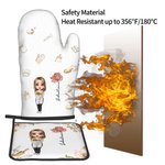 Juego de guantes aislantes y agarraderas personalizados con el nombre de la madre para cocinar Regalo de cumpleaños del Día de la Madre para la abuela, la mamá y la amante de la cocina