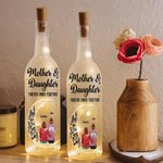 Personalisierte Mond Cartoon Mama und Tochter für immer miteinander verbunden LED-Flasche Lampe mit Namen Home Decor Muttertag Geburtstag Geschenk für Mama Oma