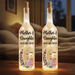 Personalisierte Mond Cartoon Mama und Tochter für immer miteinander verbunden LED-Flasche Lampe mit Namen Home Decor Muttertag Geburtstag Geschenk für Mama Oma