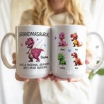 Spersonalizowany kubek ceramiczny z imionami 1-12 dinozaurów 3D dla mamy i babci na Dzień Matki