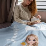Manta blanda con nombre para regalo de cumpleaños para mujer amante de la lectura, con tema de libro personalizado.