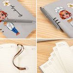 Cuaderno de recetas y bolígrafo A5 personalizado con el nombre de la flor de nacimiento de la mamá cocinera de dibujos animados para el Día de la Madre Regalo de cumpleaños para la abuela mamá cociner