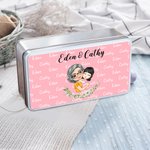 Personalisierte Cartoon Mama und Kind Geburt Blume Lebensmittelqualität Keks Aufbewahrungsdose mit Namen Geburtstag Muttertag Geschenk für Mama Oma Backen Liebhaber