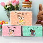 Personalisierte Cartoon Mama und Kind Geburt Blume Lebensmittelqualität Keks Aufbewahrungsdose mit Namen Geburtstag Muttertag Geschenk für Mama Oma Backen Liebhaber