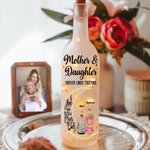 Personalisierte Mond Cartoon Mama und Tochter für immer miteinander verbunden LED-Flasche Lampe mit Namen Home Decor Muttertag Geburtstag Geschenk für Mama Oma