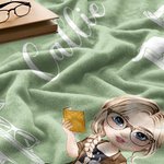 Manta blanda con nombre para regalo de cumpleaños para mujer amante de la lectura, con tema de libro personalizado.