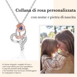 Collana personalizzata con rosa e 1-3 nomi incisi gioiello raffinato ipoallergenico regalo di compleanno per festa della mamma per donne