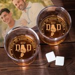Personlig Best Dad and Kid Fist Bump 10 oz Whiskyglas med graverade 1-6 barns namn Fars dag Födelsedag Uppskattning Present till pappa farfar