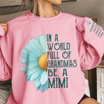 Personalized Multicolor 1-16 Names Light Blue Chrysanthemum Soft Crew Neck T-shirt Sweatshirt with Title Birthday Mother's Day Gift for Grandma