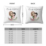 Personalisierte Mama und Kind Cartoon Charakter Throw Kissenbezug mit Geburt Blume und Name Muttertag Geburtstag Geschenk für Oma Mama