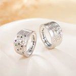 Sterling silverring med släktträd och födelsestenar - graverad smyckesgåva till mamma eller mormor