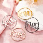 Personalized Greek Letters Hoop Earrings Sorority Bid Day College Graduation Gift for New Sorority Members Friends Girls