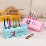 Caja de ganchillo personalizada con dibujos animados y nombre Regalo de cumpleaños para los amantes del punto