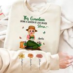 Personalized Multicolor Mom's Garden Soft T-shirt Sweatshirt with Title and 1-12 Birth Flowers Birthday Mother's Day Appreciation Gift for Mom Grandma