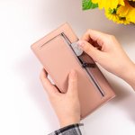 Personalized Birth Flower PU Leather Wallet with Name and RFID Blocking Credit Card Holder Birthday Mother's Day Gift for Women