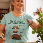 Personalized Multicolor Mom's Garden Soft T-shirt Sweatshirt with Title and 1-12 Birth Flowers Birthday Mother's Day Appreciation Gift for Mom Grandma