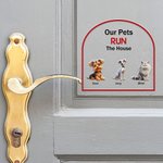 Personalized Keep Door Closed 1-4 3D Cartoon Pets Waterproof Window Door Decal Sticker with Name Birthday Housewarming Gift for Dog Cat Lovers