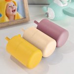 Personalised Baby Silicone Cups with Straw and Lid Training Sippy Cups Toddler Gift