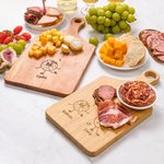 Personalised Cute 1-8 Names Biscuit Family Reversible Cheese Charcuterie Chopping Board with Grip Made in USA Mother's Day Gift for Grandma Mom