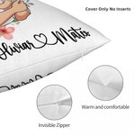 Gepersonaliseerd hart krans cartoon mama en 1-2 kinderen zacht kussenhoes met namen Home Decor Moederdag cadeau voor mama