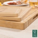 Personalisierte Gravierte Cookie Crew FSC Bambus Charcuterie Schneidebrett mit 1-8 Namen und Saft Rille Muttertag Geburtstag Geschenk für Mama Oma